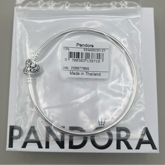 PANDORA Celestial Heart Clasp Bangle Bracelet Sterling Silver8.3”/21cm +Gift Box - Picture 8 of 9